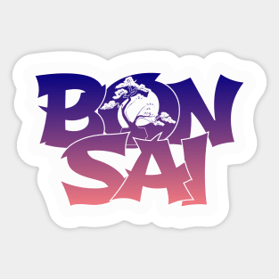 Lettering 'BONSAI' with bonsai tree Sticker